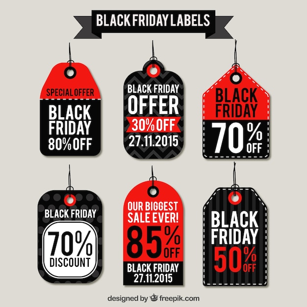 Black friday labels Vector | Free Download