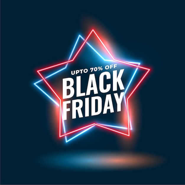 Free Vector | Black friday neon star sale background