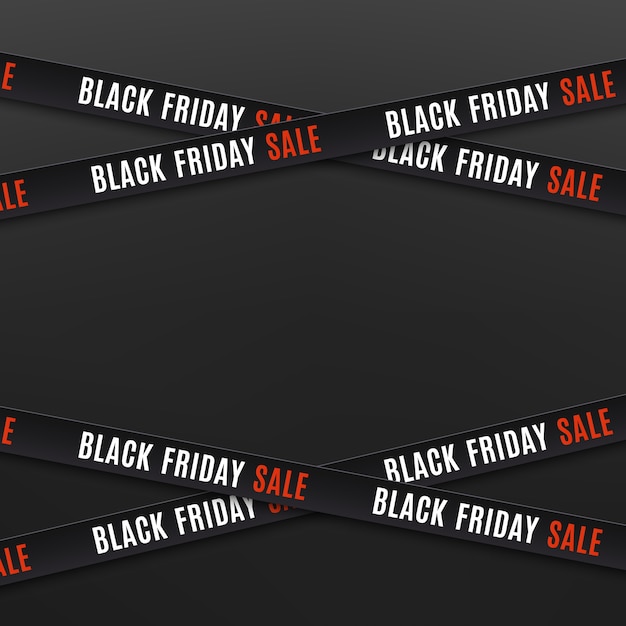 Premium Vector | Black Friday Sale Banners. Warning Tapes, Ribbons On ...