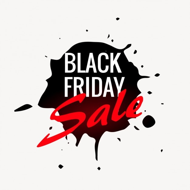 Black friday sale label in ink splash Vector | Free Download