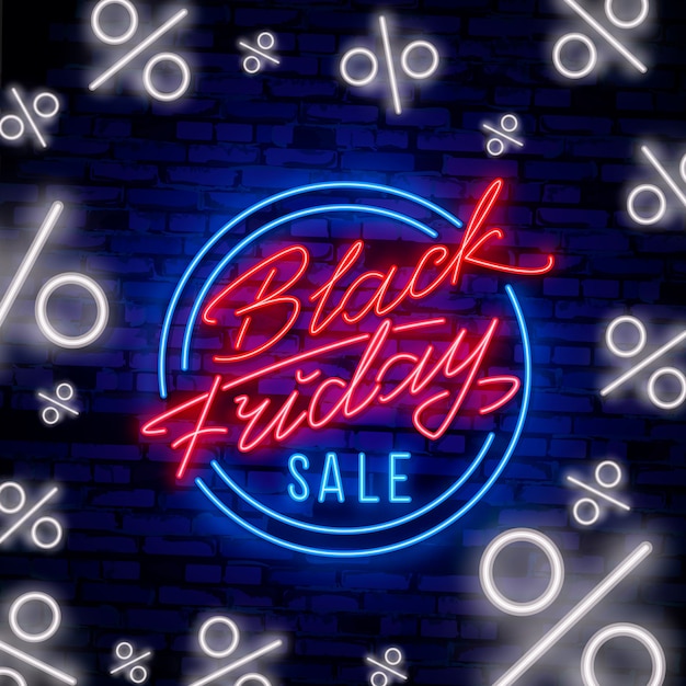 Premium Vector Black Friday Sale Neon Sign Ve