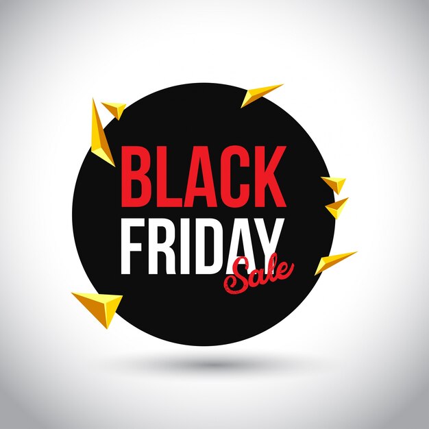 Black friday sale. simple typography in black circle on white