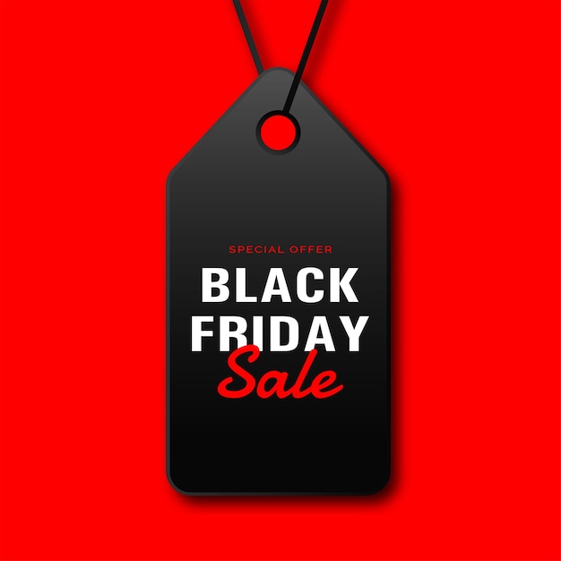 Premium Vector | Black friday sale tag with rope