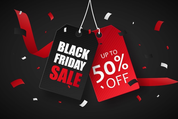 Premium Vector | Black Friday Sale Up To 50% Off. Red And Black Price ...