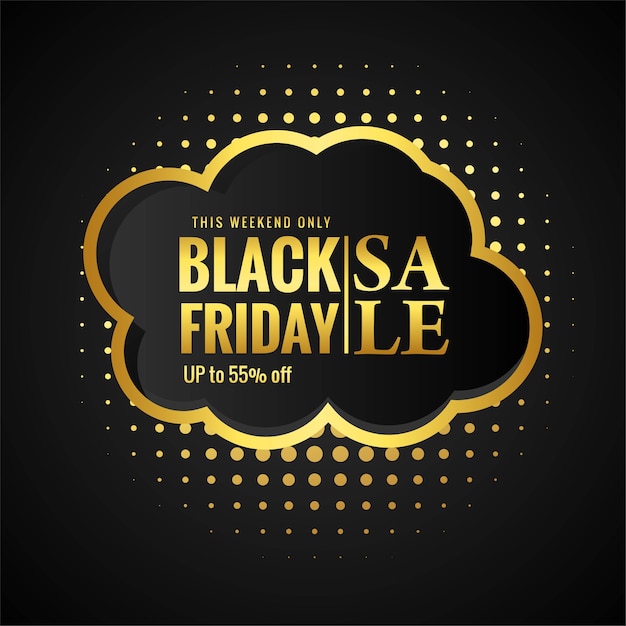 Free Vector | Black friday sale with golden card