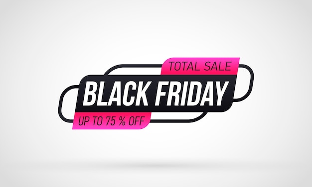 Premium Vector | Black friday shopping label on white background