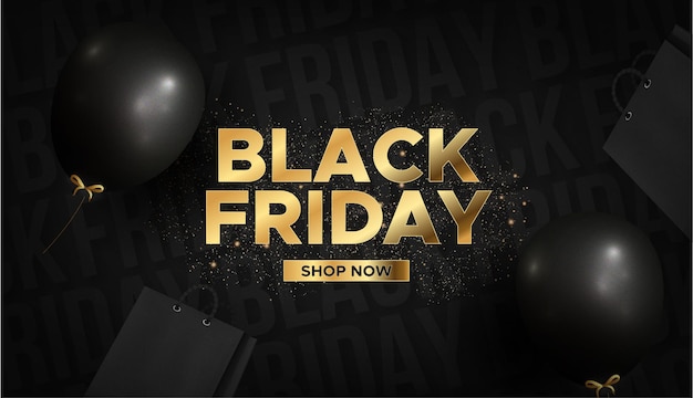 Black friday super sale with realistic shopping elemens Free Vector