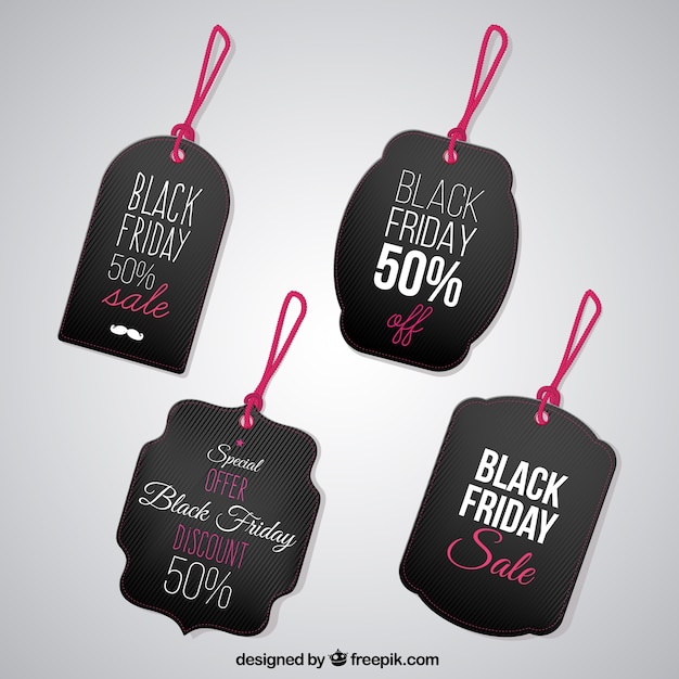 Download Black friday tags pack | Free Vector