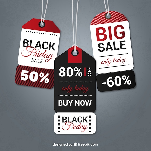 Download Free Vector | Black friday tags pack