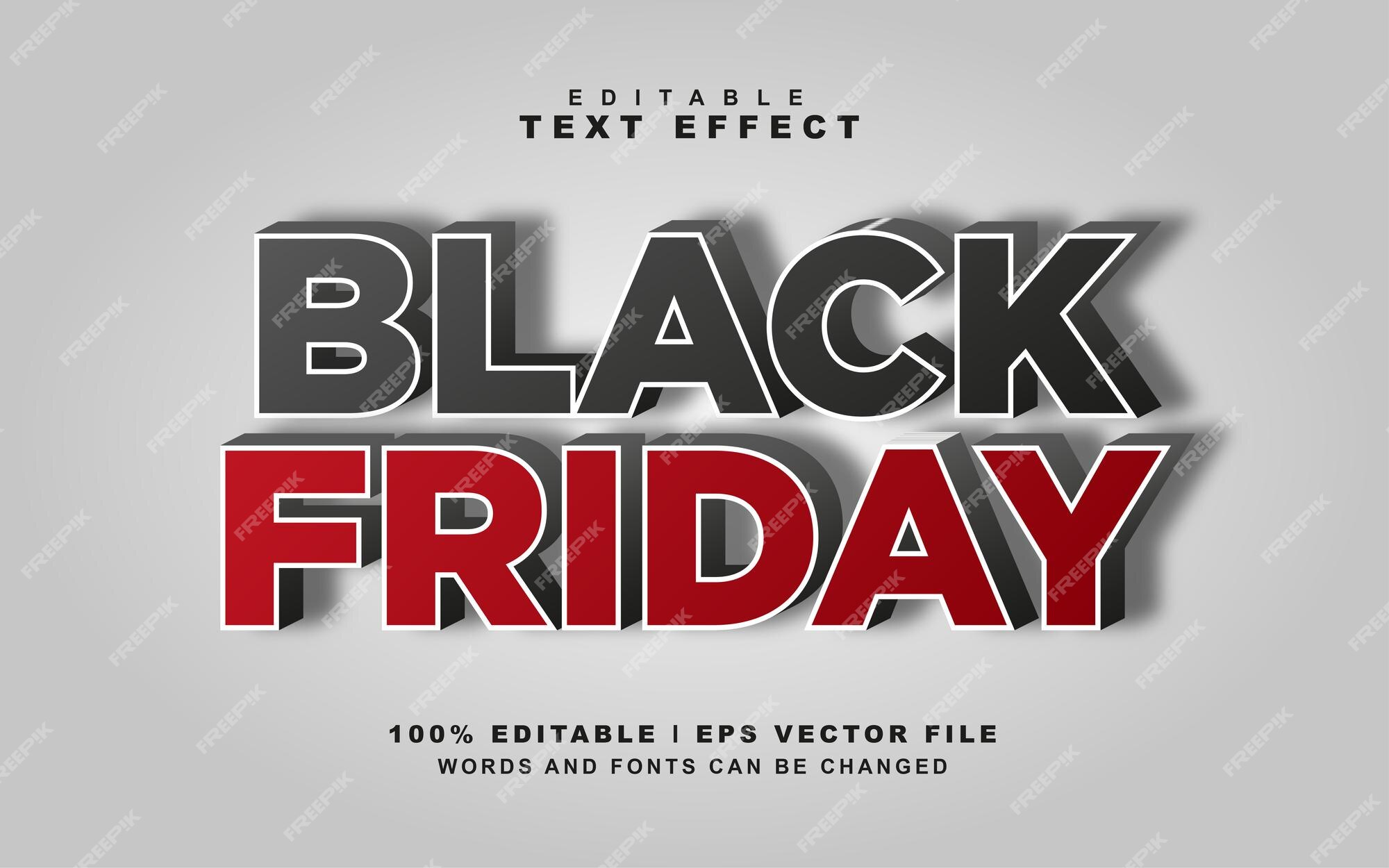 Premium Vector | Black friday text effect free vector