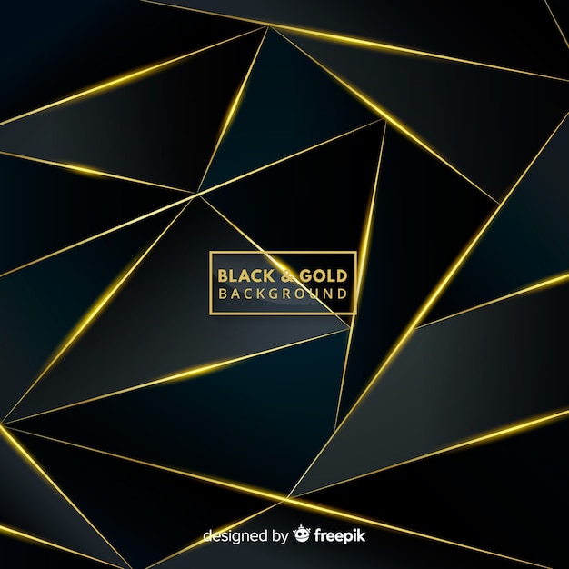 Black and gold background | Free Vector