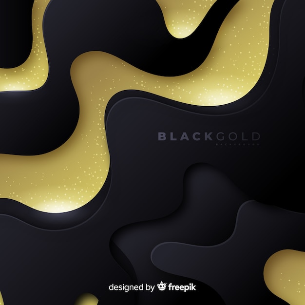 Black and gold background | Free Vector