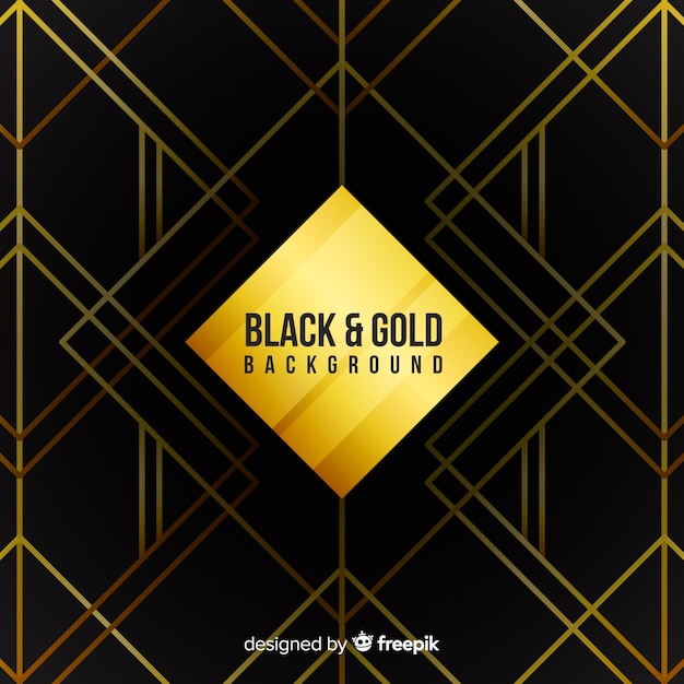 Black and gold background | Free Vector