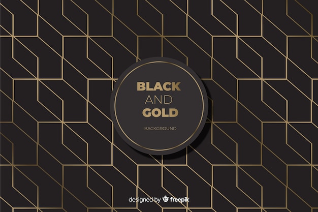 Black and gold background | Free Vector