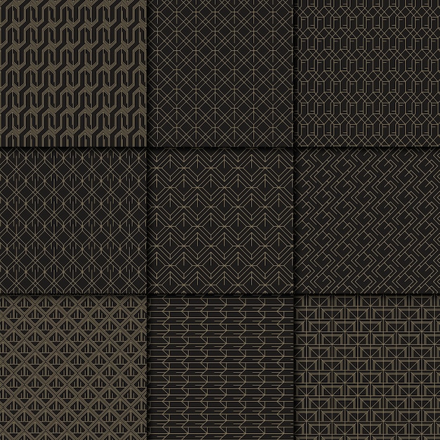 Free Vector Black And Gold Geometric Pattern Collection