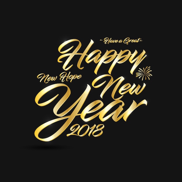 Premium Vector | Black and gold-happy new year