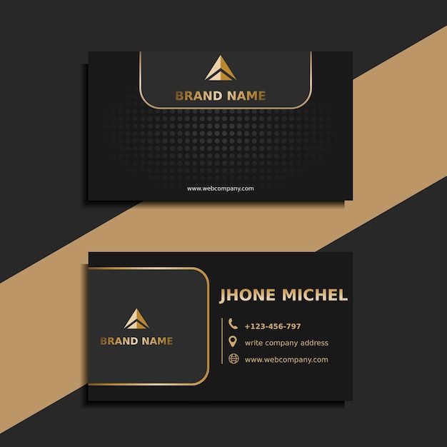 Premium Vector | Black and gold modern business card template