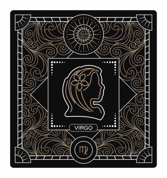 Premium Vector Black And Gold Virgo Zodiac Sign