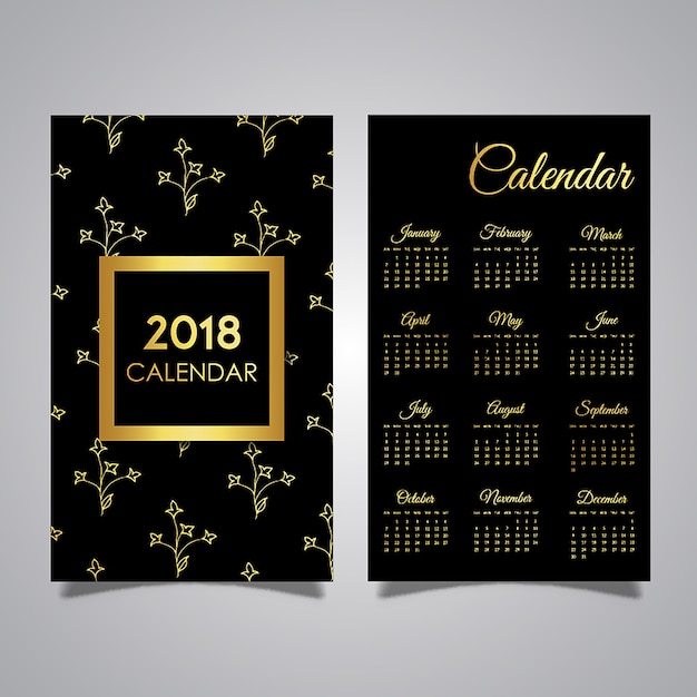 Free Vector Black and golden calendar designs