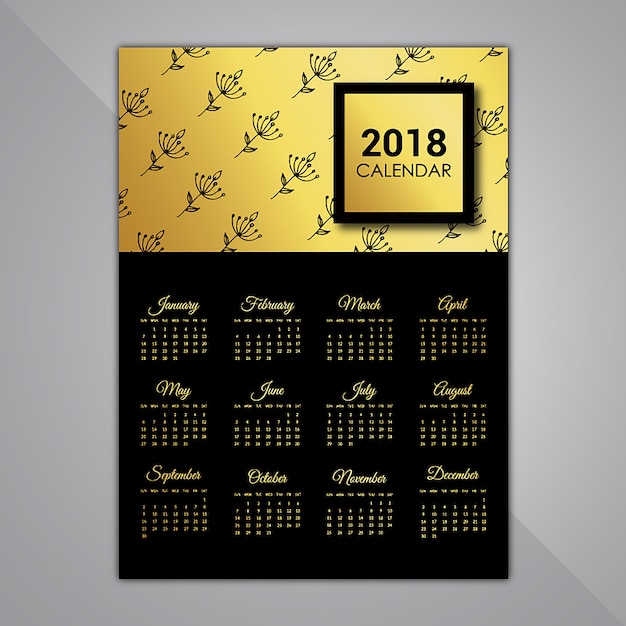 Free Vector Black and golden calendar designs