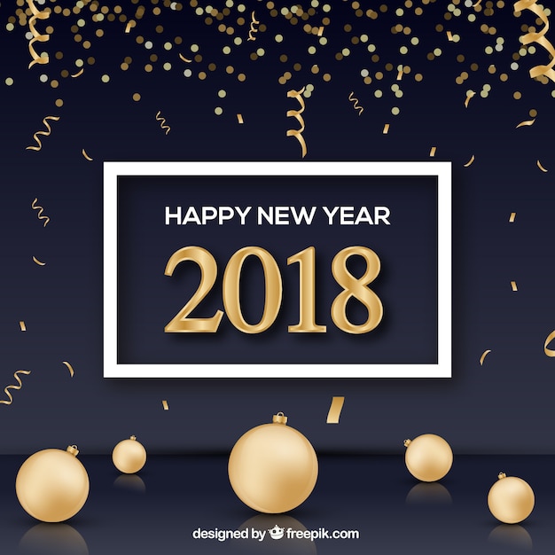 Black and golden new year background | Free Vector