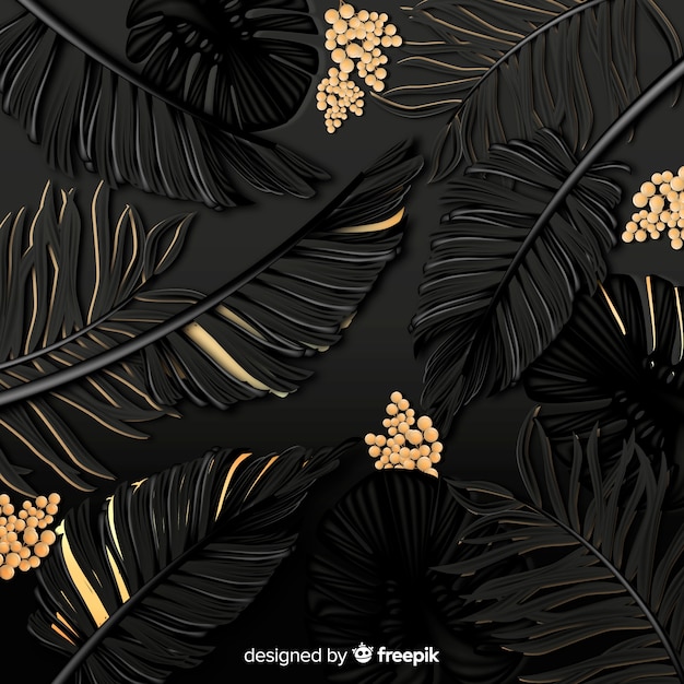 black dress with gold leaves