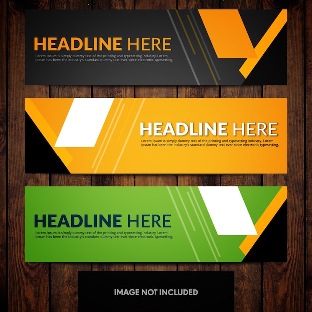 Free Vector Black Green And Orange Banner Design Templates With Rectangles And Lines