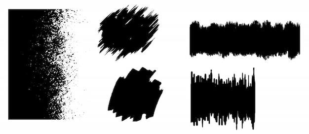 Premium Vector | Black grunge brush stroke template