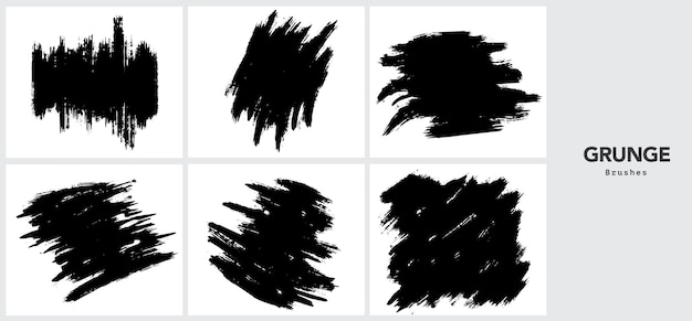 Download Free Vector | Black grunge brush stroke template