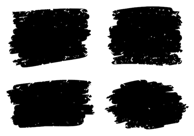 Premium Vector | Black Grunge Distressed Brush Set