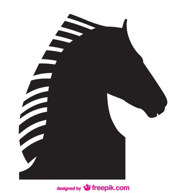 Download Free Vector | Black horse head silhouette