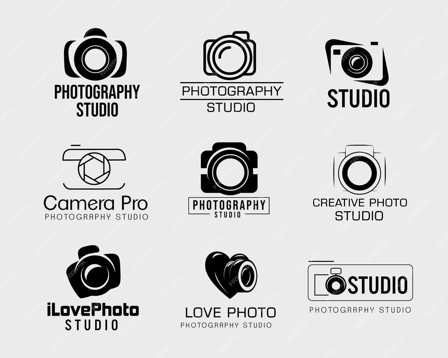 Premium Vector | Black icons for photographers