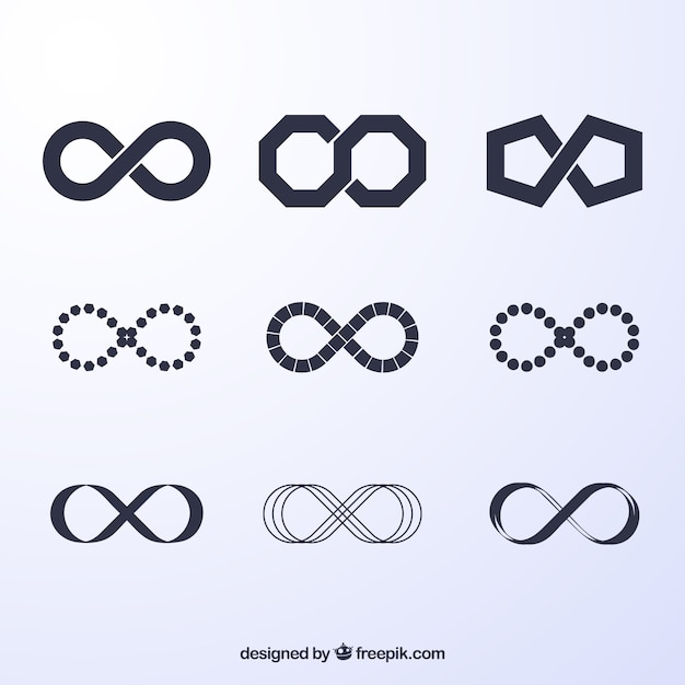 Download Black infinity symbol collection | Free Vector