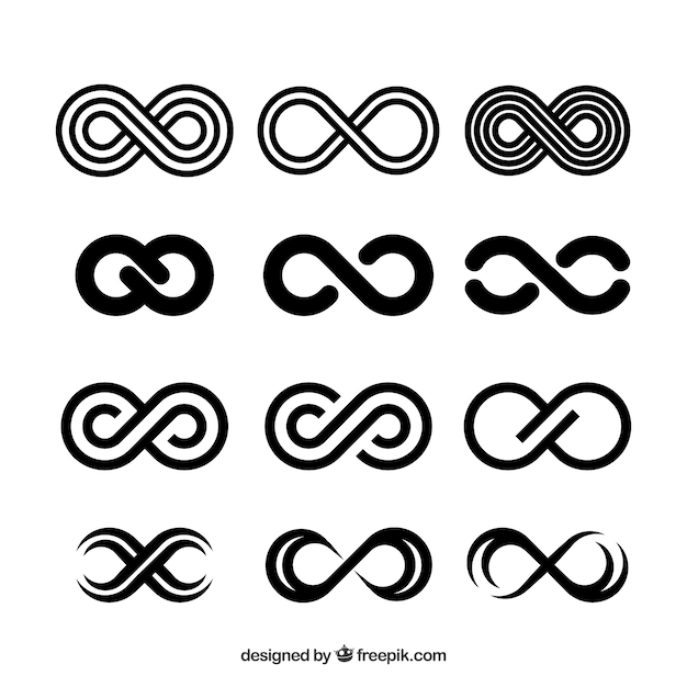 Download Black infinity symbol collection Vector | Free Download