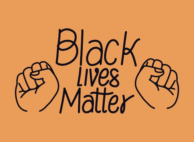 Premium Vector | Black lives matter with fists vector design