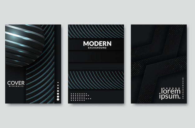 Black modern vector background overlap multi paper lighting square for text and message website design Premium Vector