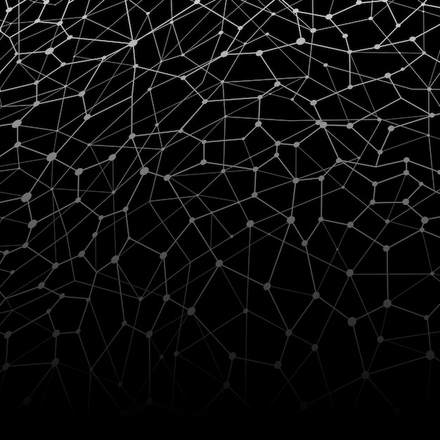 Black neural network illustration Free Vector