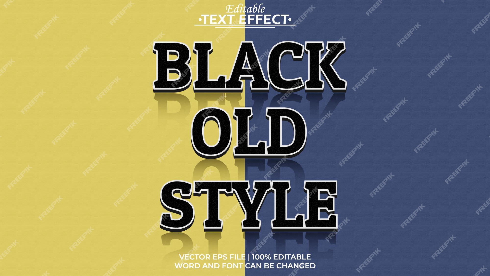 Premium Vector | Black old style text effect