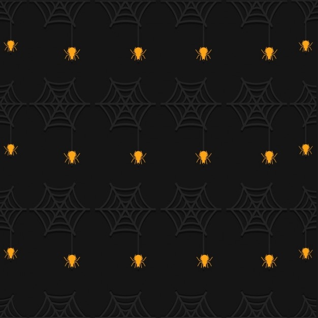 Black pattern with spiders for halloween