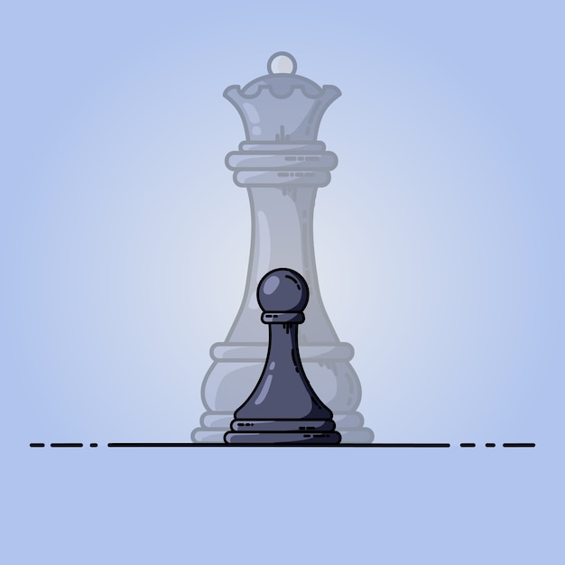 Premium Vector | Black pawn becomes queen