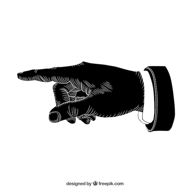 Download Free Vector | Black pointing hand