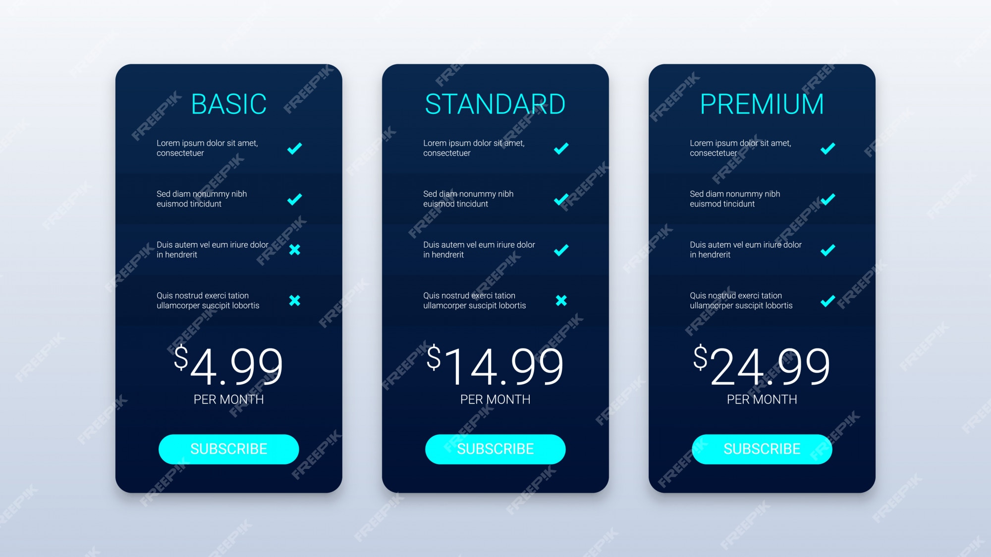 Premium Vector Black Pricing Table Template premium-vector-black-pricing-table-template