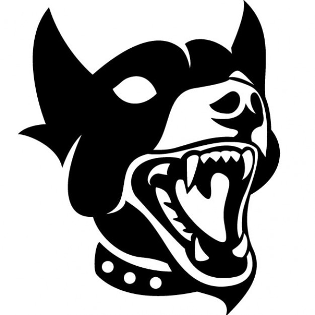 Black rabid dog vector illustration Vector Free Download