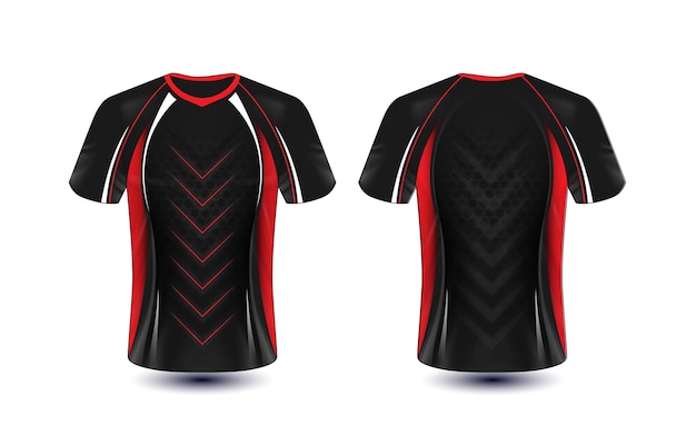 Download Premium Vector Black Red And White Layout E Sport T Shirt Design Template
