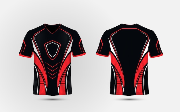 Download Black, red and white layout e sport t-shirt design ...