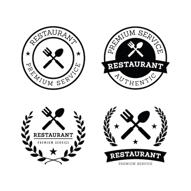 Premium Vector | Black restaurant logo