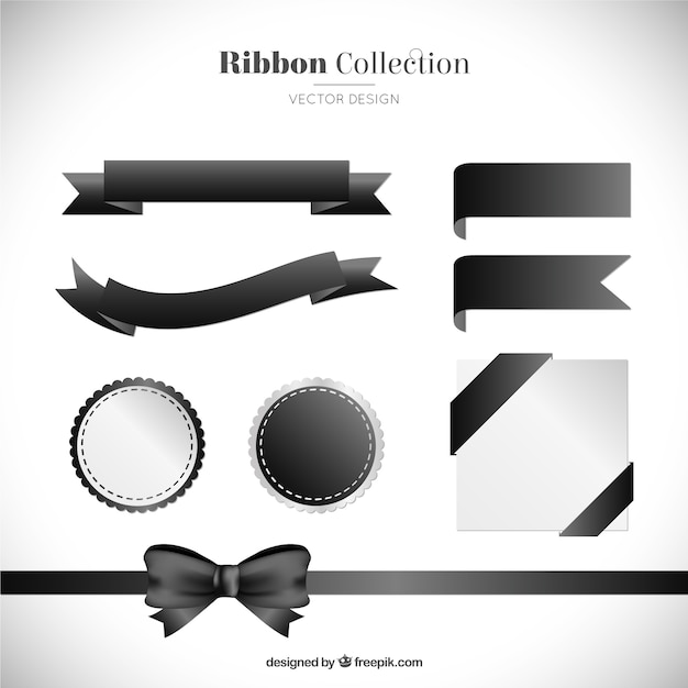 Premium Vector Black Ribbons Collection