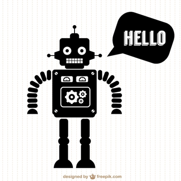 Download Free Vector | Black robot saying hello