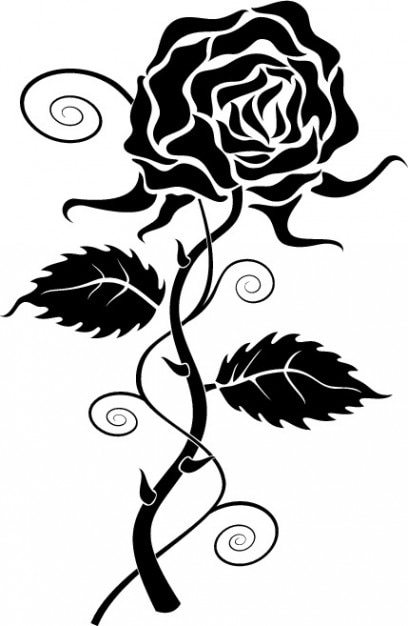 Download Free Vector | Black rose clipart