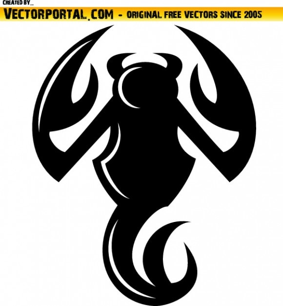 Black scorpion illustration with devil tail | Free Vector